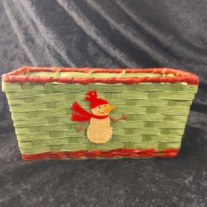 Rustic snowman storage basket
